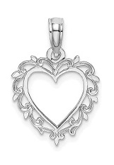 felicitous heart lace white gold baby charm